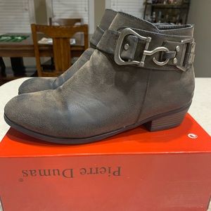 Pierre Dumas Zoey Brown Ankle Boots with Side Buckle Size 10